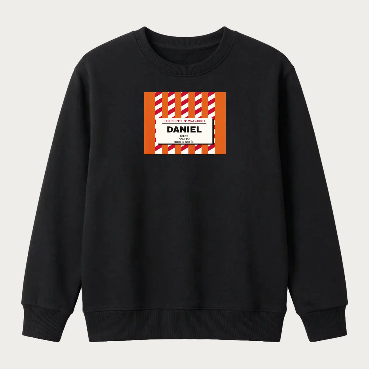 Sudadera negra de Navidad con la ficha del Penal del Polo Norte tras los barrotes