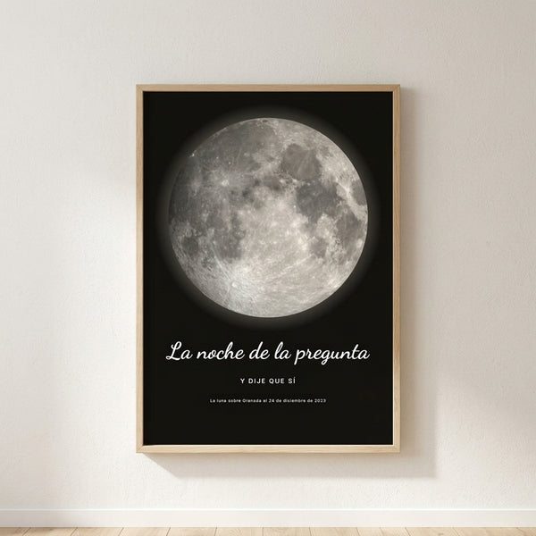 Cuadro fase lunar personalizado pedida de mano