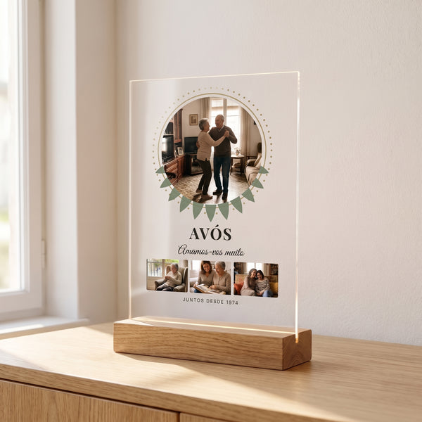 Placa personalizada com foto circular