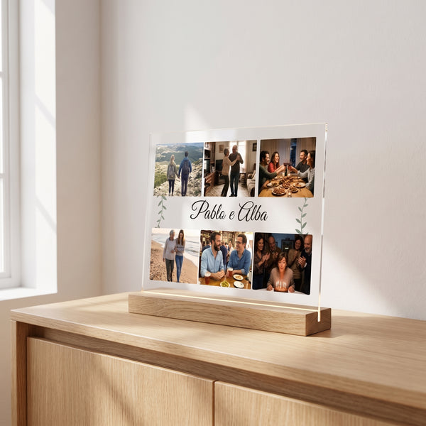 Placa personalizada com 6 fotos