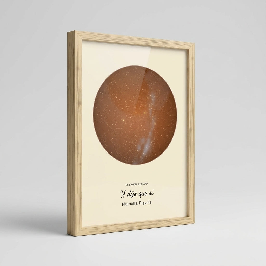 Grosor y perfil del marco de madera del cuadro mapa estelar personalizado de pedida de mano