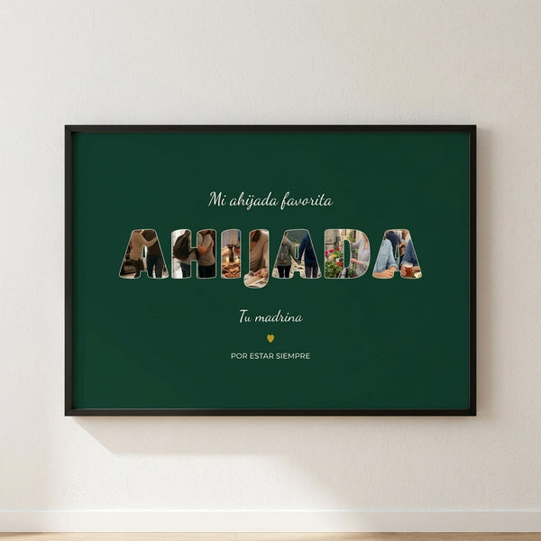 Cuadro ahijada con fotos personalizado