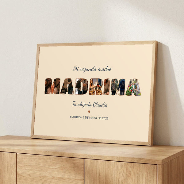 Cuadro madrina con fotos personalizado