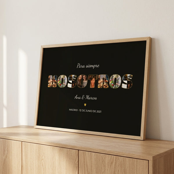 Cuadro palabra con fotos personalizado