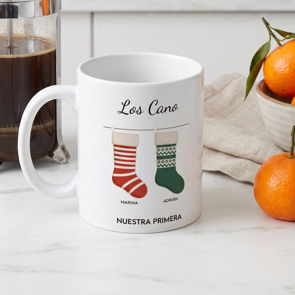 Taza personalizada de Navidad para la familia