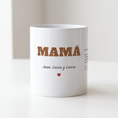 Taza Mamá Leopardo y Nombres
