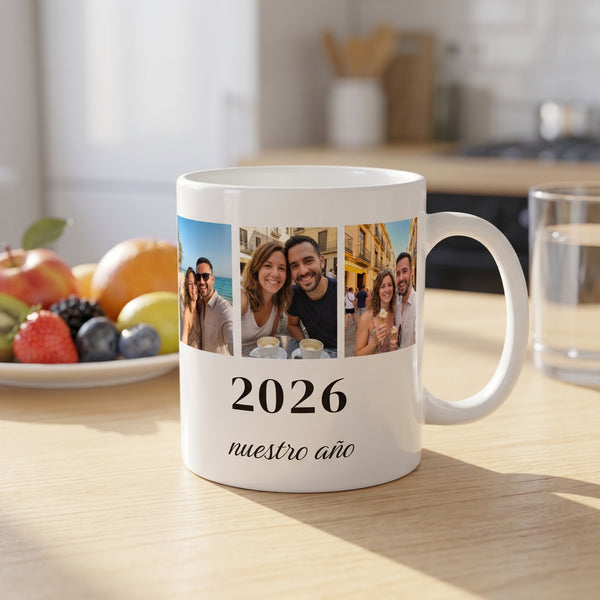 Taza «Nuestro año» personalizada con vuestras fotos